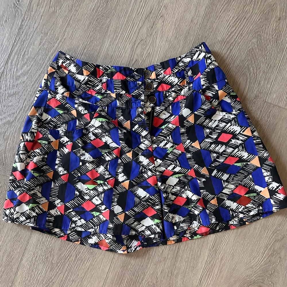 Fire Los Angeles Blue Black Multi Color Womens Shorts Small